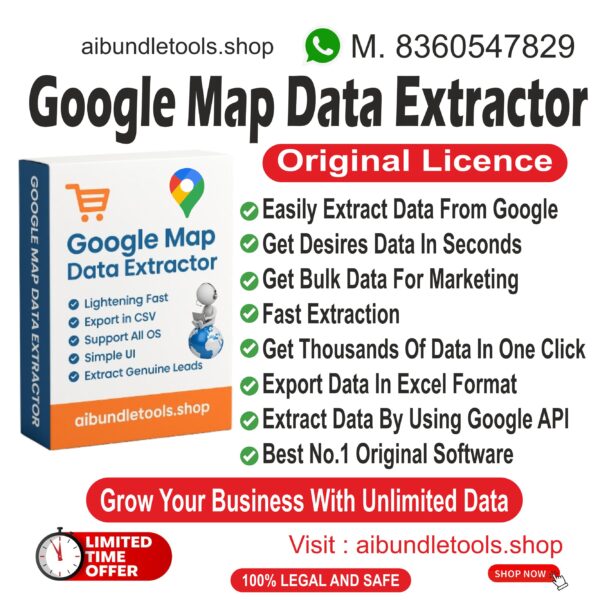 Google Maps Data Extractor “1 Click 5000 Leads ! Extract Google Maps business data instantly with phone numbers, emails & websites.”